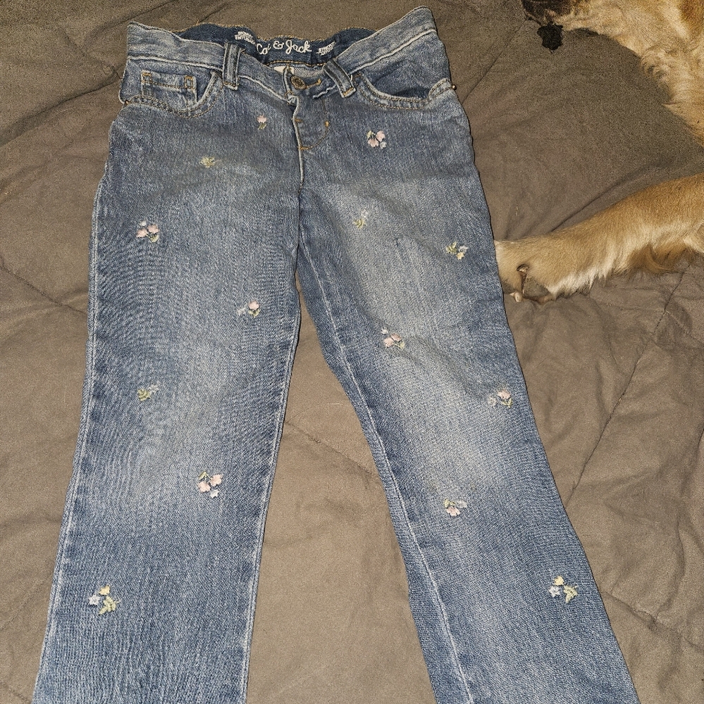 Cat & Jack skinny stretch flower jeans